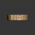 Shiny Golden Ring with Engraved NFT Lettering and Smooth Surface as Stylish Lifestyle Product