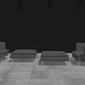 Modern Single Sofa Lazy Sofa 3d model