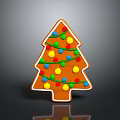 Festive Gingerbread Christmas Tree Decorated With Colorful Candy Balls And Icing