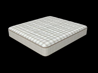 Plush Plaid Pattern Mattress With Soft Surface And Supportive Structure For Bedroom Use 3d model