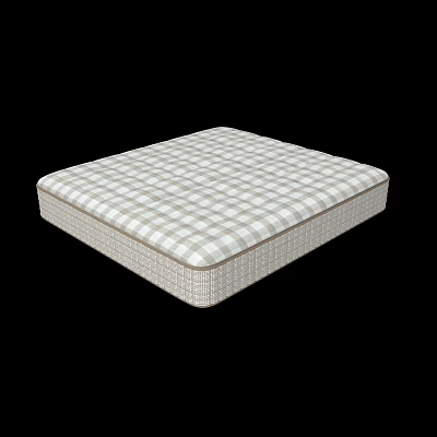Plush Plaid Pattern Mattress With Soft Surface And Supportive Structure For Bedroom Use 3d model