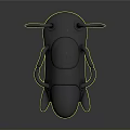 Gray Textured 3D Model Creature With Multiple Curved Limbs And Smooth Body