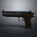Modern Dark Metal Tactical Pistol With Textured Grip And Barrel Design