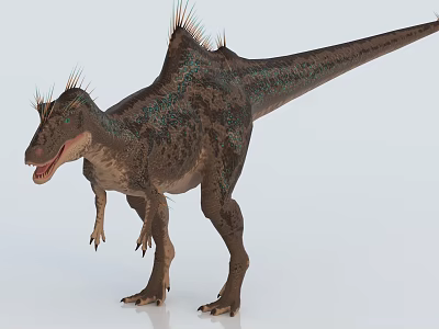 Spiked Dinosaur With Scaly Green And Brown Skin In Standing Posture 3d model