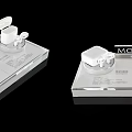 Modern MOSER Display Shelves With Transparent Acrylic And White Headphones