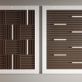 Modern ceiling wood grille aluminum square ceiling 3d model