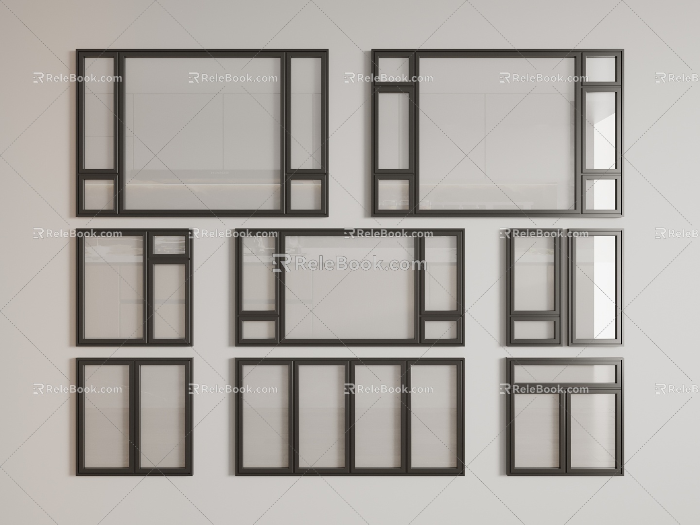 Modern windows 3d model