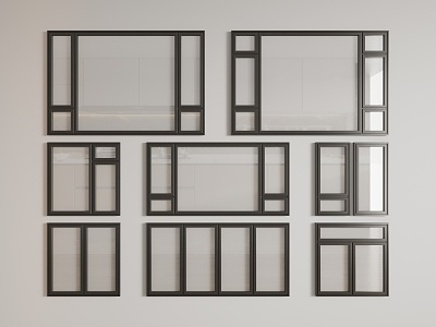 Modern windows 3d model