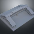 Modern Architectural Model With Sloped Roof Panels And Support Structure 3d model