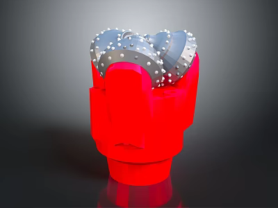 Mechanical Industrial Equipment With Red Outer Body And Silver Spiked Internal Components 3d model