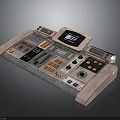 Professional Control Console with Colored Buttons Adjustment Knobs Digital Display and Control Sections