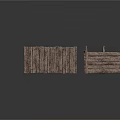 Natural Rustic Wooden Outdoor Furniture Including Table Bench And Fence