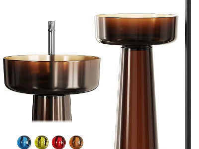 Elegant Brown Glass Washbasin With Various Color Options For Modern Bathroom 3d model
