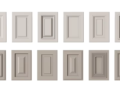 Various Styles Of Kitchen Cabinet Doors With Different Panel Designs 3d model