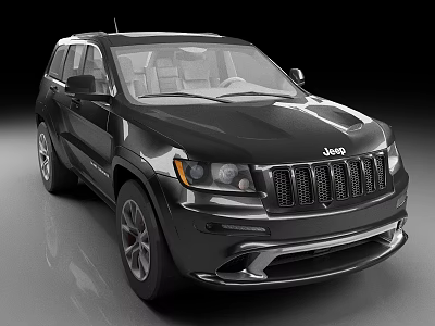 Black Jeep SUV Exterior Design With Front Grille Alloy Wheels And Sleek Body Lines 3d model