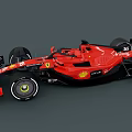 Red Ferrari Racing Car Aerodynamic Exterior Design With Black Accents And Wheels