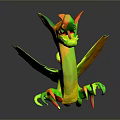 3D Model Of Mythical Dragon With Wings Sharp Claws And Open Mouth