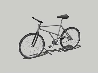 Sleek Urban Bicycle With Silver Frame Black Seat And Large Wheels 3d model