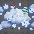 Christmas Ice and Snow Festival Clouds Snowman Wall Lighting Beauty Chen 3d model