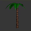 Artificial Tropical Palm Tree With Green Leaves And Brown Spiral Trunk
