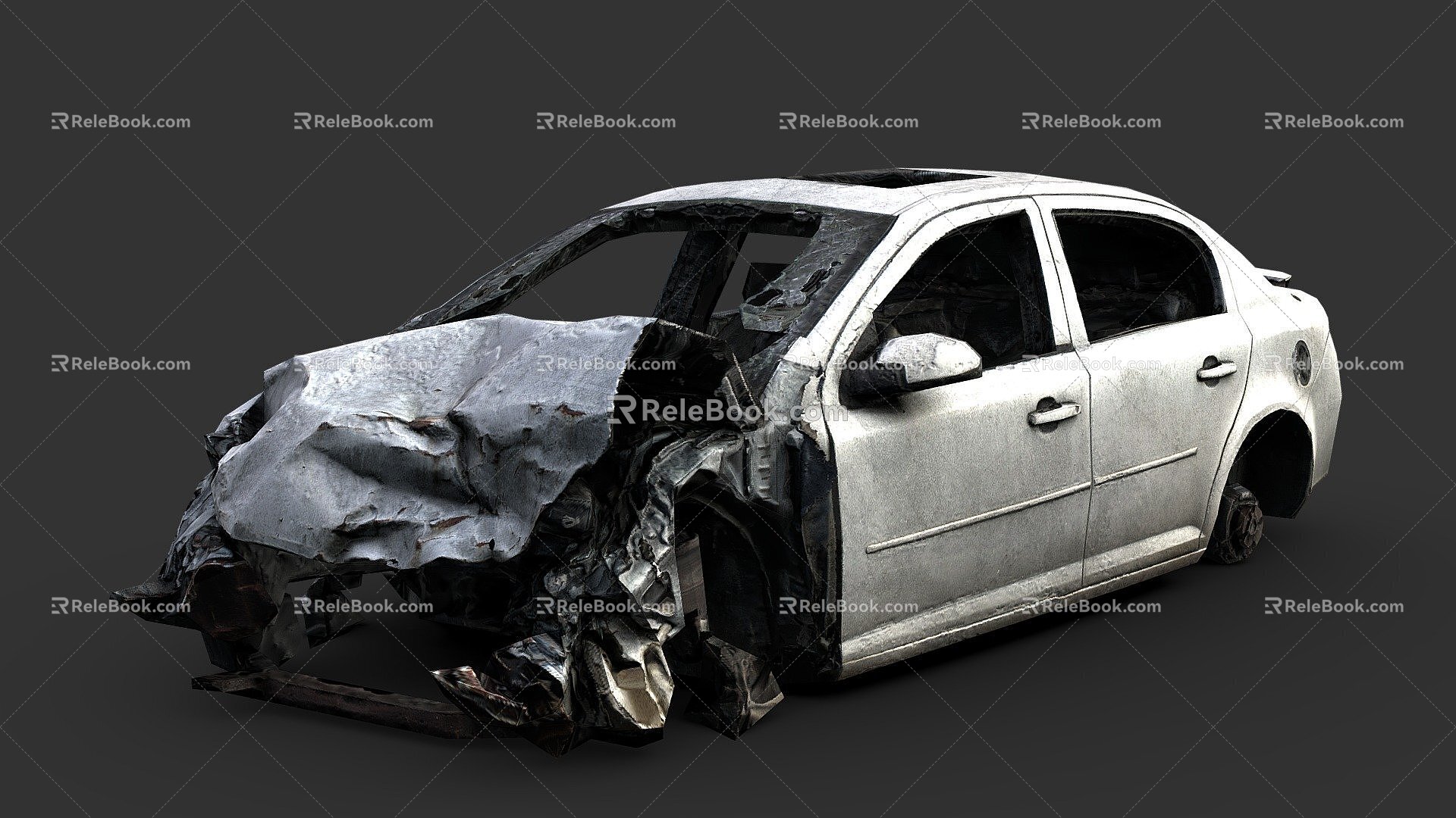 Destroyed car 3d model