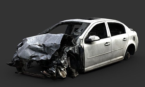 Destroyed car 3d model