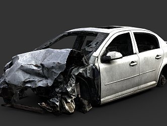 Destroyed car 3d model