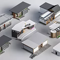 Public Toilets With Diverse Architectural Designs Modern Traditional Styles And Greenery Elements