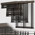 Modern Black Window Blinds With Sleek Design For Home Interior Decor 3d model