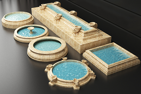 Modern Pool Components 3d model