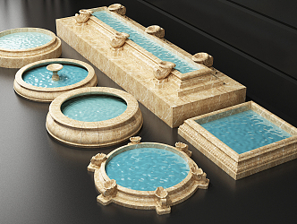 Modern Pool Components 3d model