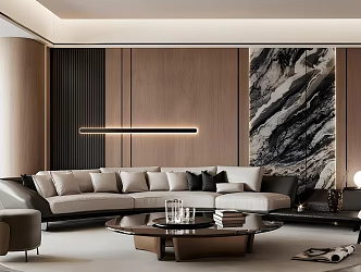 Modern Light Luxury Home Living Room Advanced Grey Living Room Sofa Coffee Table Combination No Main Lamp Living Room Light Luxury Italian Style Living Room Balcony Tea Room 3d model