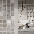 Modern partition glass brick screen partition 3d model