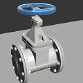 Heavy Duty Industrial Valve With Blue Handwheel And Metal Flange Body