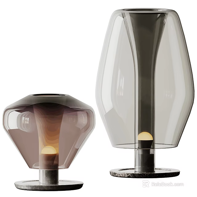 Modern Floor Lamps With Transparent Gradient Shades 3d model 