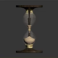 Vintage Hourglass With Wooden Frame Glass Body Sand And Round Base