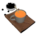 Coffee Cup Tea Cup Food Cowhide Notebook 3d model