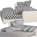 Stylish Single Bed With White Frame Drawer Storage And Colorful Patterned Pillows