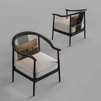 New Chinese style single chair 3d model
