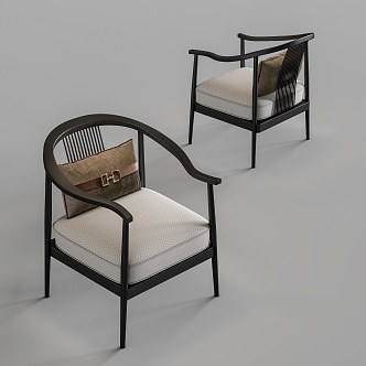 New Chinese style single chair 3d model