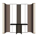 Modern Background Wall Design With White Copper Panels And Gold Vertical Strips 3d model