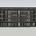 Modern Multi Storey Building Exterior With Glass Windows And Structured Facade 3d model