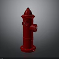 Red Fire Hydrant Standing With Detailed Top Cap And Side Outlet On Smooth Dark Surface