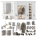 Modern Wardrobe Interior Design With Glass Doors Hanging Clothes And Shoes Storage