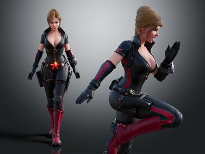 Modern game character heroine beauty warrior beauty hero 3d model