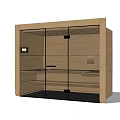 Wooden Shower Sauna Interior Design With Glass Door Seating And Control Panel