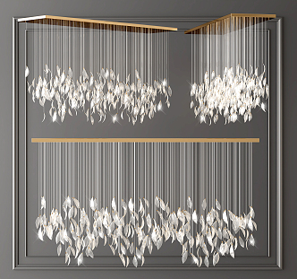 Modern crystal chandelier 3d model