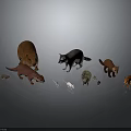Detailed Small Wild Animal Character Models With Beaver Raccoon Fox And Hedgehog