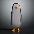 Cute Penguin Character With Yellow Beak And Feet Standing On Dark Background 3d model