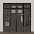 Modern Sliding Wardrobe With Glass Doors And Internal Storage Shelves